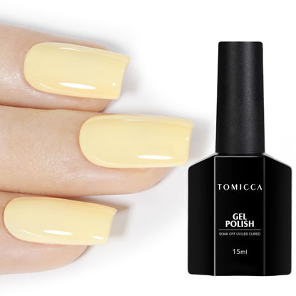 Picture of TOMICCA Yellow Gel Nail Polish15ml, Bright Yellow Nail Polish Gel, Soak Off UV LED Macarons Gel Polish Colors, Pastel Nail Art Manicure Salon DIY for Spring Summer