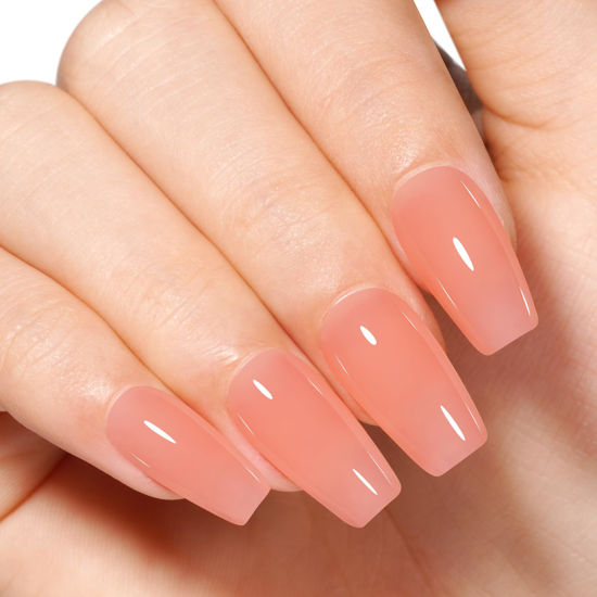 Picture of TOMICCA Nude Pink Gel Nail Polish, Jelly Nude Gel Polish Colors, Translucent Pink Nail Polish Quick Dry, UV Sheer Nude Gel Polish, Long Lasting Neutral Nail Art Manicure