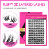 Picture of VEYESBEAUTY Lash Clusters Fluffy Individual Lash Extensions VBmuse 3D Layered Volume Eyelashes Thin & Invisible Band Wispy Faux Mink Lash Newbie's Five-Second Mixed Length 10-18mm