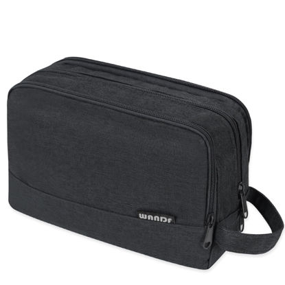 Picture of Toiletry Bag for Men Hanging Dopp Kit Water Resistant Shaving Bag Small Toiletry Bag for Traveling (Denim Pure Black)