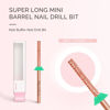 Picture of MelodySusie Super Long Mini Barrel Nail Buffer Bit, Professional Safety Carbide Nail Bit for Nail Bed File Cuticle Dead Skin Cleaning Nail Prepare, Two Way Rotate, Manicure Salon Supply, Rose Gold, C