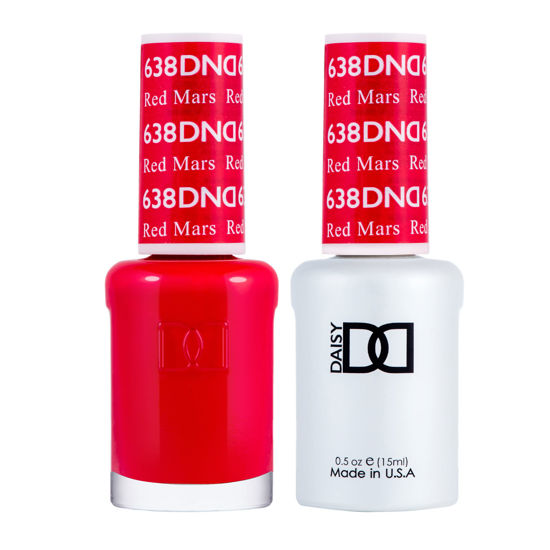 Picture of DND Gel Polish Set - 1 each of Red Gel Polish and Red Nail Polish, 638 Red Mars, 0.5 Fl Oz