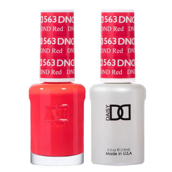 Picture of DND Gel Polish Set - 1 each of Red Gel Polish and Red Nail Polish, 563 DND Red, 0.5 Fl Oz