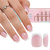 Picture of Misssix French Gel Nail Tips, 150Pcs French Tip Press on Nails Short Square Pink, No Need to File 3 in 1 Tips Pre-lasting, Gel Fake Nails for Nail Art DIY 15 Sizes