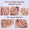 Picture of Misssix French Gel Nail Tips, 150Pcs French Tip Press on Nails Short Square Pink, No Need to File 3 in 1 Tips Pre-lasting, Gel Fake Nails for Nail Art DIY 15 Sizes
