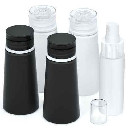 Picture of Valourgo Leak Proof Travel Size Bottles, TSA Approved Portable Silicone Containers Plastic Spray Bottle for Travel Size Toiletries Refillable Travel Accessories Handy 5 Pieces Travel Kit (3.4 fl. oz)
