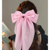 Picture of Velscrun Hair Bows for Women Girls 3Pcs White Pink Purple Silky Satin Large Bows Hair Clip Oversized Hair Ribbons Long Tail Big Bows Hair Accessories