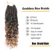 Picture of LMZIM 12 Inch Goddess Box Braids Crochet Hair Bohomian Crochet Box Braids Curly Ends 8 Pack 3X Crochet Braids Synthetic Braiding Hair Extension (12inch(pack of 8), T1B/27）