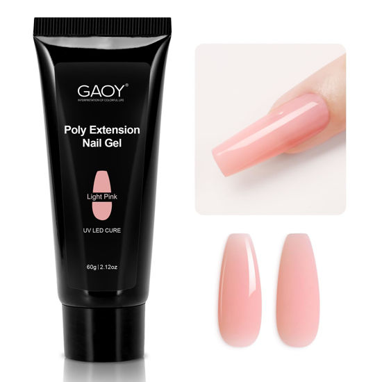 Picture of GAOY Poly Gel, 60g Nail Extension Gel, Light Pink Builder Gel Nail Enhancement Gel for Beginner & Professional Nail Art Salon DIY at Home