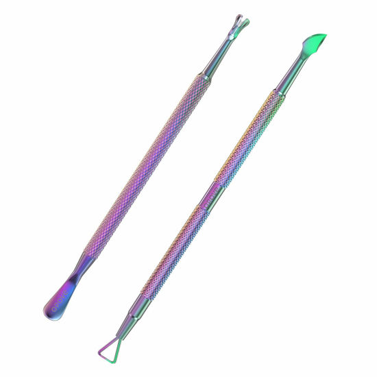 Picture of Cuticle Pusher Nail Polish Remover Stainless Steel Manicure Tool Set Gel Nail Polish Peeler Scraper Nail Care Stick Pedicure Kit for Fingernail and Toenail, opove P1, Color Gradient…