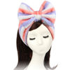 Picture of Shintop Women Fashion Lovely Soft Carol Fleece Bowknot Bow Makeup Cosmetic Shower Elastic Hair Band Hairlace Headband (Purple Stripe)