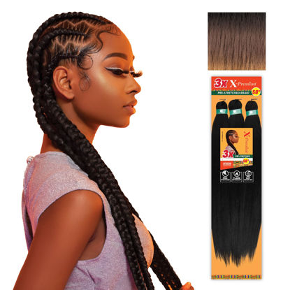 Picture of Sensationnel Xpression prestretched braiding hair - 3x xpression 58-inch flame retardant smooth yaki braid - 3x x-pression 58 inch (4 pack, 3T2/30/27)