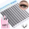 Picture of Natural Lash Extension Kit Cluster Lashes Kit Cluster Eyelash Extension Kit 220Pcs C Curl DIY Eyelash Extension Kit Short 10-14MM Individual Lashes Kit with Lash Remover by Newcally