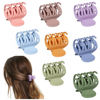Picture of Matte Medium Hold Claw Hair Clips with Double Row Teeth for Women - 8PCS Hair Styling Clamps for Thin, Fine or Thick Hair (Bright Colors)