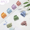 Picture of Matte Medium Hold Claw Hair Clips with Double Row Teeth for Women - 8PCS Hair Styling Clamps for Thin, Fine or Thick Hair (Bright Colors)