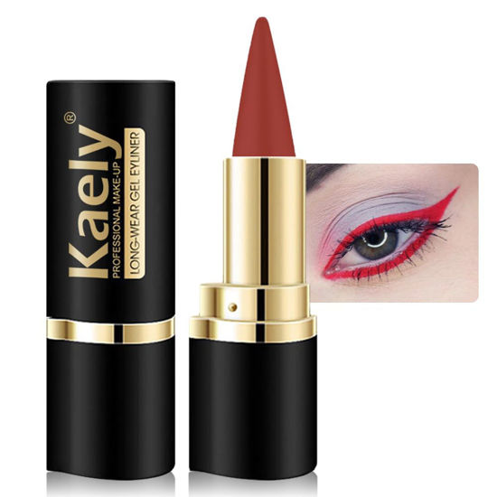 Picture of evpct 1Pcs Red Gel Eyeliner Pencil Eye Black Face Paint Stick Makeup Set Waterproof Matte Cream Crayon Eyeliner Pencil Set Cat Eye Liners Eyeshadow Guide delineador de ojos contra el agua