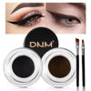 Picture of evpct 2 in 1 Black & Brown Gel Eyeliner Waterproof Smudge Proof for Waterline Eyebrow Cream Pomade Set with Brushes Long Wear delineador blanco Work Great with Eyebrow Eyeliner Face Body Paint Stick
