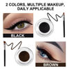 Picture of evpct 2 in 1 Black & Brown Gel Eyeliner Waterproof Smudge Proof for Waterline Eyebrow Cream Pomade Set with Brushes Long Wear delineador blanco Work Great with Eyebrow Eyeliner Face Body Paint Stick
