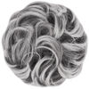 Picture of FESHFEN Messy Hair Bun Hair Pieces Elastic Wavy Curly Hair Bun Scrunchies Extensions Synthetic Chignon Hairpieces for Women Girls, Black with White Tips 1 PCS