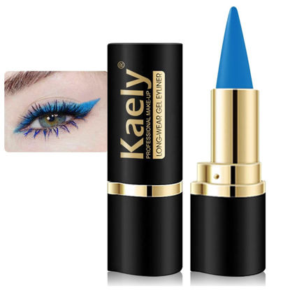 Picture of evpct 1Pcs Light Blue Gel Eyeliner Pencil Eye Black Face Paint Stick Makeup Set Waterproof Matte Cream Crayon Eyeliner Pencil Set Cat Eye Liners Eyeshadow Guide delineador de ojos contra el agua