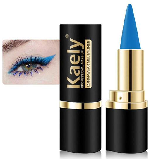 Picture of evpct 1Pcs Light Blue Gel Eyeliner Pencil Eye Black Face Paint Stick Makeup Set Waterproof Matte Cream Crayon Eyeliner Pencil Set Cat Eye Liners Eyeshadow Guide delineador de ojos contra el agua