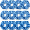 Picture of IVARYSS Azure Blue Scrunchies Bulk, Premium Velvet Soft Hair Scrunchy, Solid Colors Thick Elastic Bands, Hair Accessories for Women and Girls, 12 Pack