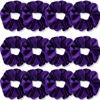 Picture of IVARYSS Purple Scrunchies, Premium Velvet Soft Hair Scrunchy, Solid Colors Thick Elastic Bands, Hair Accessories for Women and Girls, 12 Pack