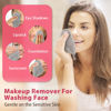 Picture of Natwag Makeup Remover Cloth, 6" x 6" Make Up Towels Reusable Face Cloth for Washing Face, 12 Pack Makeup Remover Pads Microfiber Face Washcloth with Mesh Bag, Light Grey