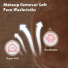 Picture of Natwag Makeup Remover Cloth, 6" x 6" Make Up Towels Reusable Face Cloth for Washing Face, Makeup Remover Pads Microfiber Face Washcloth with Mesh Bag, Just Water, 12 Pack, Brown