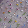 Picture of Flower Nail Stickers for Nail Art - Flower Nail Art Stickers Summer Floral Leaf Plant 5D Embossed Nail Decals Self-Adhesive Nail Art Supplies Manicure Sliders Flower Stickers for Nails Art Decoration