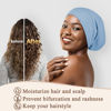 Picture of OLESILK 100% Mulberry Silk Bonnet for Sleeping Women, Silk Hair Wrap for Sleeping, Silk Sleep Bonnet for Women&Men, Real Silk, Not Satin, Light Blue