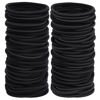 Picture of Sderoq 100pcs Womens Elastics Hair Tie, 4MM Black Ponytail Holders Hair Bands, 2 Inch in Diameter Elastic Band for Medium to Thick Hair (4mm Black)