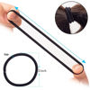 Picture of Sderoq 100pcs Womens Elastics Hair Tie, 4MM Black Ponytail Holders Hair Bands, 2 Inch in Diameter Elastic Band for Medium to Thick Hair (4mm Black)