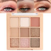 Picture of 9Colors Nude Champagne Gold Rose Brown Colorful Glitter Eyeshadow Palette Makeup,Korean Natural Neutral Rainbow Eyeshadow Palettes Highly Pigmented Naturing-Looking Long Lasting Waterproof Blendable