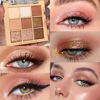 Picture of 9Colors Nude Champagne Gold Rose Brown Colorful Glitter Eyeshadow Palette Makeup,Korean Natural Neutral Rainbow Eyeshadow Palettes Highly Pigmented Naturing-Looking Long Lasting Waterproof Blendable