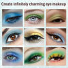 Picture of 16Colors Green Gold Light Blue Colorful Eye Shadow Makeup Pallet,High Pigmented Rainbow Matte Shimmer Glitter Eyeshadow Makeup Pallet Gift Kit,Long Lasting Waterproof Blendable Natural Eye Shadow