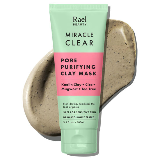 Picture of Rael Blackhead Remover, Miracle Clear Clay Mask, Exfoliating Face Wash, Pore Minimizer, Gentle and Hydrating, with Tea Tree, Vegan, Korean Skin Care (3.4 fl oz)