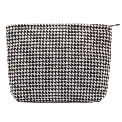 Picture of PAZIMIIK Makeup Bags for Purse Zipper Cosmetic Pouch Large Travel Canvas Make Up Organizer Tool Pouch for Women and Girls,Houndstooth Black