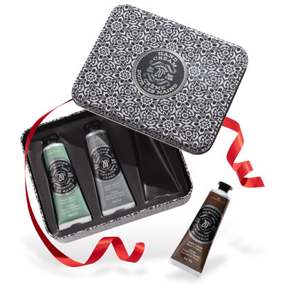 Picture of La Chatelaine Hand Cream Unisex Gift Set, Ready-To-Gift Hand Lotion, Travel Size, Natural Hand Cream Made in France with 20% Organic Shea (Moroccan Mint, Vetiver Cedar, Bourbon Vanilla) 3 x 1 fl oz