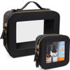 Picture of LETGO Clear Makeup Bags Set - TSA Approved Toiletry Bag with Handle Large Opening, Clear Toiletry Bags Case Pouch for Traveling Travel Car Orangizer Storage Essentials (Mini+Large Black)