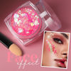 Picture of Teenitor Face Glitter, Pink Body Glitter Gel, Holographic Glitter for Face and Body, Hair, Gel Glitter Makeup for Festival Party Cheer Glitter