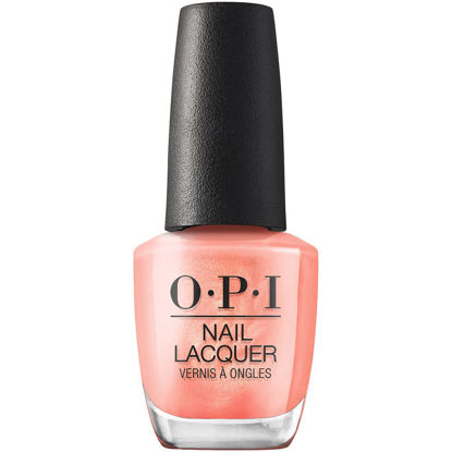 Picture of OPI Nail Lacquer Data Peach | Sheer Bright Orange Pearl Chip Resistant Nail Polish | Me, Myself Collection