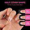 Picture of UNA GELLA No C Curve Medium Square Nail Tips 216 Pcs Pre-file Half Cover Straight Square Gel x Nail Tips Clear Fake Nails Tips Half Matte Long Lasting For Nail Extension Home DIY Salon 12 Sizes