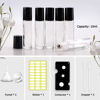 Picture of sungwoo 25 Pack Essential Oil Roller Bottles, 10ml Clear Glass Roller Bottles with Stainless Steel Roller Balls and Caps for Travel, Perfume and Lip Gloss