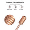 Picture of MelodySusie Safety Nail Drill Bits, 3/32'' Smooth Round Top Large Barrel Carbide Bits, Suitable for Manicure Pedicure Cuticle Gel Polishing, Beginners Bits, Rose Gold, Series Bit-S, Extra Coarse