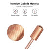 Picture of MelodySusie Safety Nail Drill Bits, 3/32'' Smooth Round Top Large Barrel Carbide Bits, Suitable for Manicure Pedicure Cuticle Gel Polishing, Beginners Bits, Rose Gold, Series Bit-S, Extra Fine