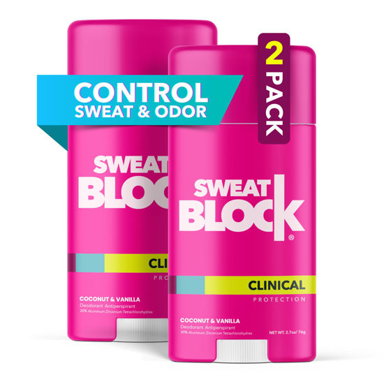 Picture of SweatBlock Deodorant Antiperspirant for Women | Clinical 48 Hour Sweat & Odor Protection, Coconut & Vanilla (2 Pack)