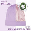 Picture of OLESILK 100% Mulberry Silk Bonnet for Sleeping Women, Silk Hair Wrap for Sleeping, Silk Sleep Bonnet for Women&Men, Real Silk, Not Satin, Purple