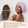 Picture of OLESILK 100% Mulberry Silk Bonnet for Sleeping Women, Silk Hair Wrap for Sleeping, Silk Sleep Bonnet for Women&Men, Real Silk, Not Satin, Purple