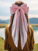 Picture of LFOUVRE Pink Hair Accessories - Bow Hair Clips, Bowknot Barrettes with Tail for Girls and Women, Floral Dots Bows, 3pcs Set